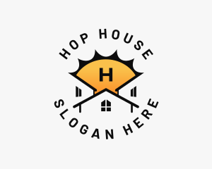 Sun House Roofing logo design