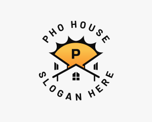 Sun House Roofing logo design