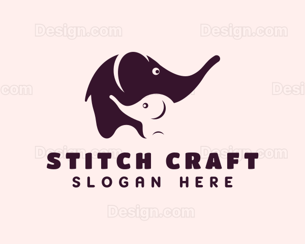 Elephant & Calf Animal Logo