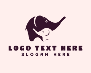 Elephant & Calf Animal logo