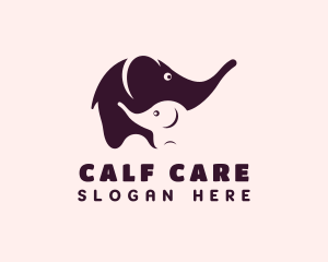 Elephant & Calf Animal logo