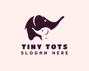 Elephant & Calf Animal logo