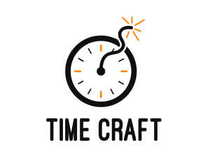 Time Clock Bomb logo design