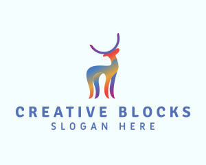 Creative Rainbow Deer logo design