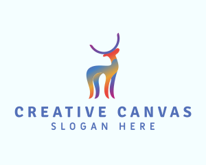 Creative Rainbow Deer logo design