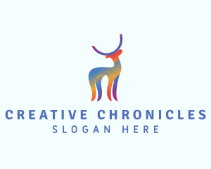 Creative Rainbow Deer logo design