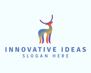 Creative Rainbow Deer logo design