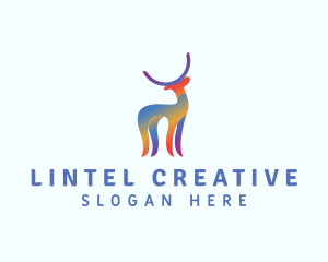 Creative Rainbow Deer logo design