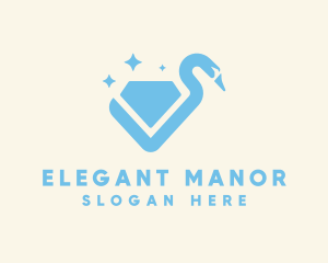 Sparkle Diamond Swan logo design