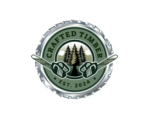 Chainsaw Lumberjack Tree logo design