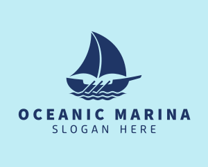 Sailing Ocean Galleon  logo design