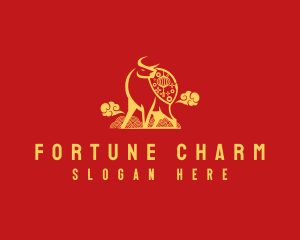 Modern Ox Lucky Charm logo design