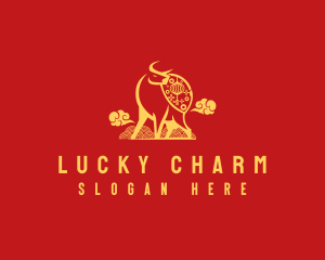 Modern Ox Lucky Charm logo design