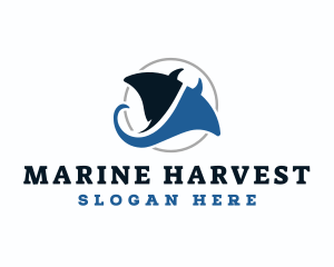 Sting Ray Marine Animal logo design