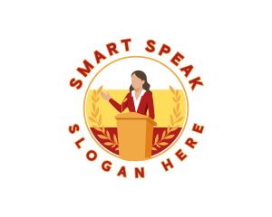 Female Speaker Speech logo design