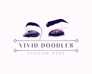 Eyelashes Cosmetics Beauty logo design