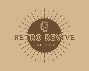 Retro Sunrays Beer logo design