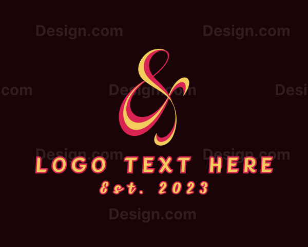 Retro Ribbon Ampersand Logo