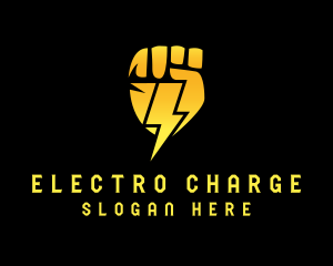 Electric Bolt Fist logo design