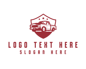 Truck Transport Shield logo design