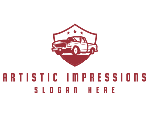 Truck Transport Shield logo design