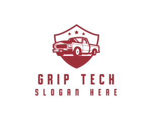 Truck Transport Shield logo design