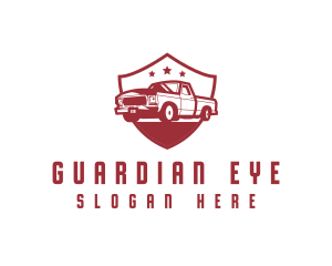 Truck Transport Shield logo design