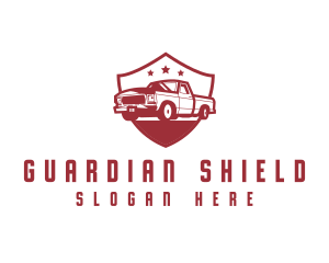 Truck Transport Shield logo design