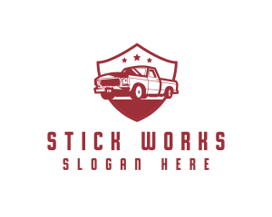 Truck Transport Shield logo design