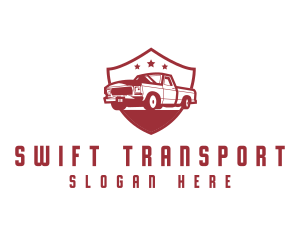 Truck Transport Shield logo design