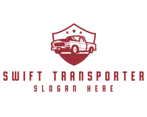 Truck Transport Shield logo design