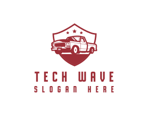 Truck Transport Shield logo design