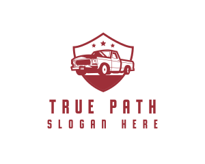 Truck Transport Shield logo design