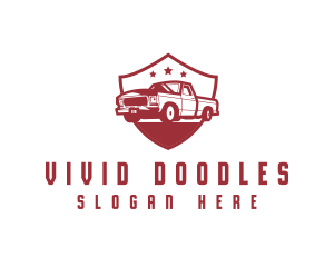 Truck Transport Shield logo design