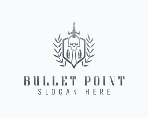 Bullet Sword Skull logo design