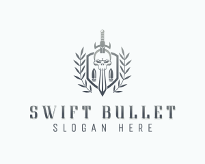 Bullet Sword Skull logo design