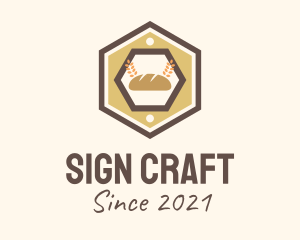 Hexagon Bakery Sign logo design