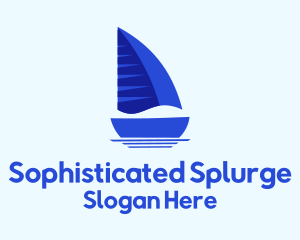 Sailing Blue Boat Logo