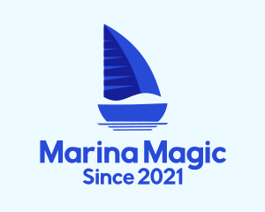 Sailing Blue Boat logo design