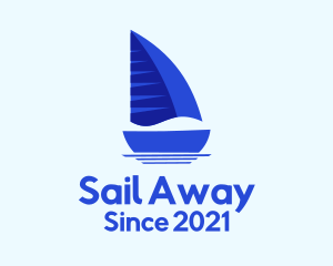 Sailing Blue Boat logo design