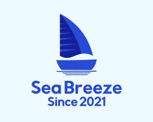 Sailing Blue Boat logo design