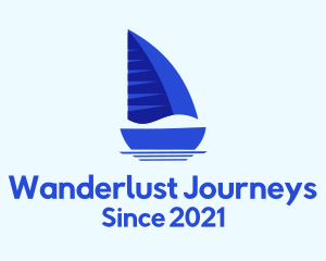 Sailing Blue Boat logo design