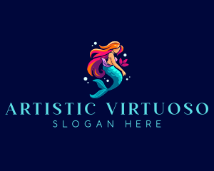 Female Mermaid Folklore logo design