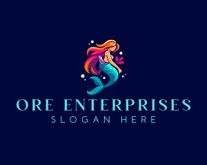 Female Mermaid Folklore logo design