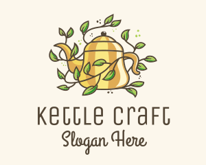 Kettle Teapot Tea Leaves logo