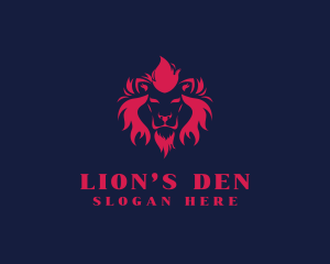 Fire Lion Animal logo design