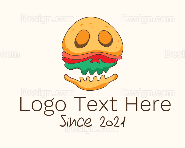 Burger Sandwich Monster Logo