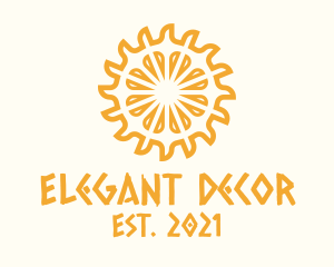 Yellow Ethnic Sun logo design