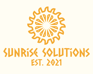 Yellow Ethnic Sun logo design