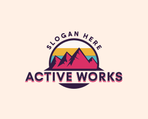 Mountain Hiking Adventure  logo design